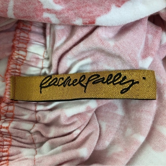 RACHEL PALLY Cloris Maxi Dress Coral White Leaf Print Raw Cut Hem Size Small - Picture 5 of 6